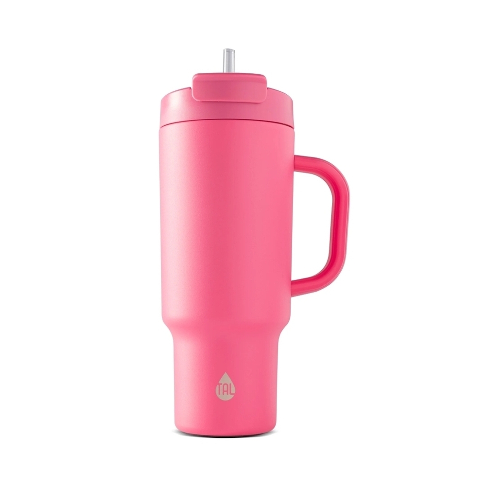 TAL Hudson Stainless Steel Tumbler with Straw, 40 oz, Pink